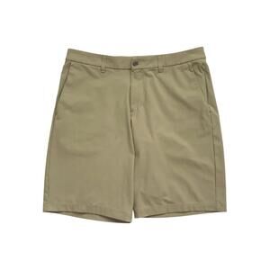 Lululemon Commission Shorts 34 Mens Beige 10.5" Inseam Flat Front Chino Golf ABC